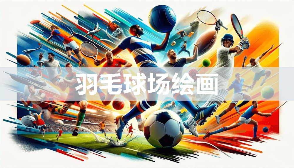 羽毛球场绘画